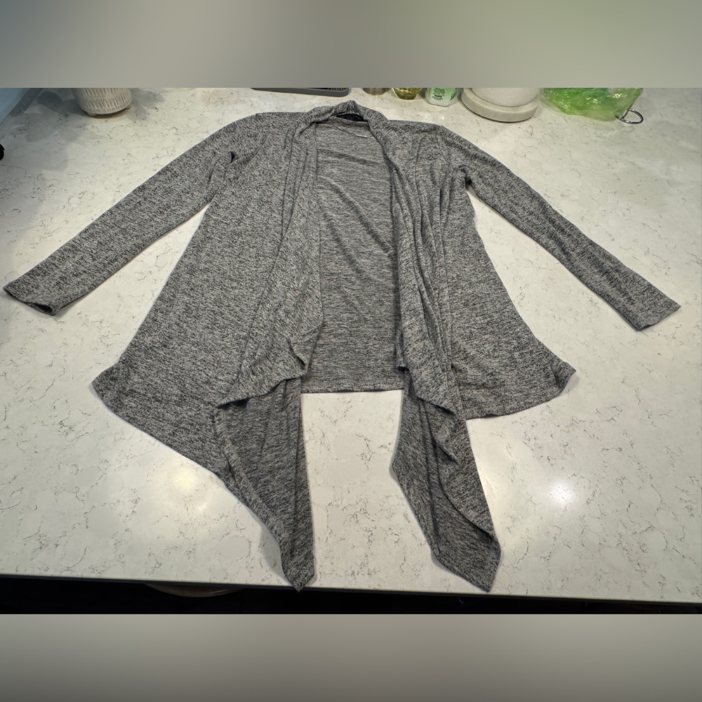 Joan Vass Heather Gray Knit Cardigan